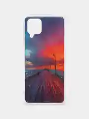 Оранжевый чехол Samsung Galaxy A12 / M12, Самсунг Галакси А12 / М12 с рисунком Игра в кальмара