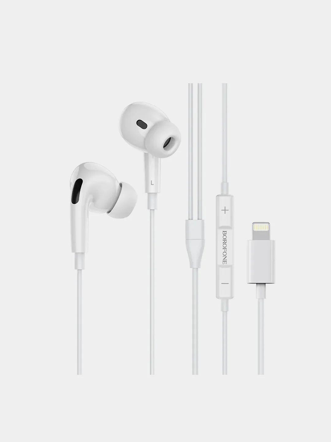 Белый наушники с микрофоном Borofone BM30 PRO Lightning, Jack 3.5 mm