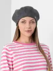 Угольный берет из ангоры "Шатуш"