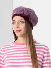 Сиреневый берет из ангоры "Шатуш"