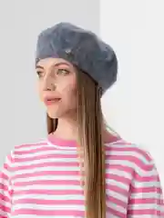 Синий берет из ангоры "Шатуш"