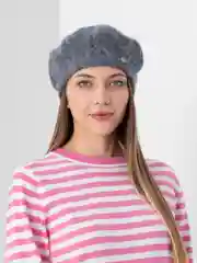 Синий берет из ангоры "Шатуш"