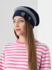 Синий меланж берет из ангоры "Шатуш"