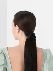 Индиго накладные волосы, хвост прямой на ленте