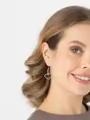 Золотой женские серьги с подвеской сердце - сердечко
