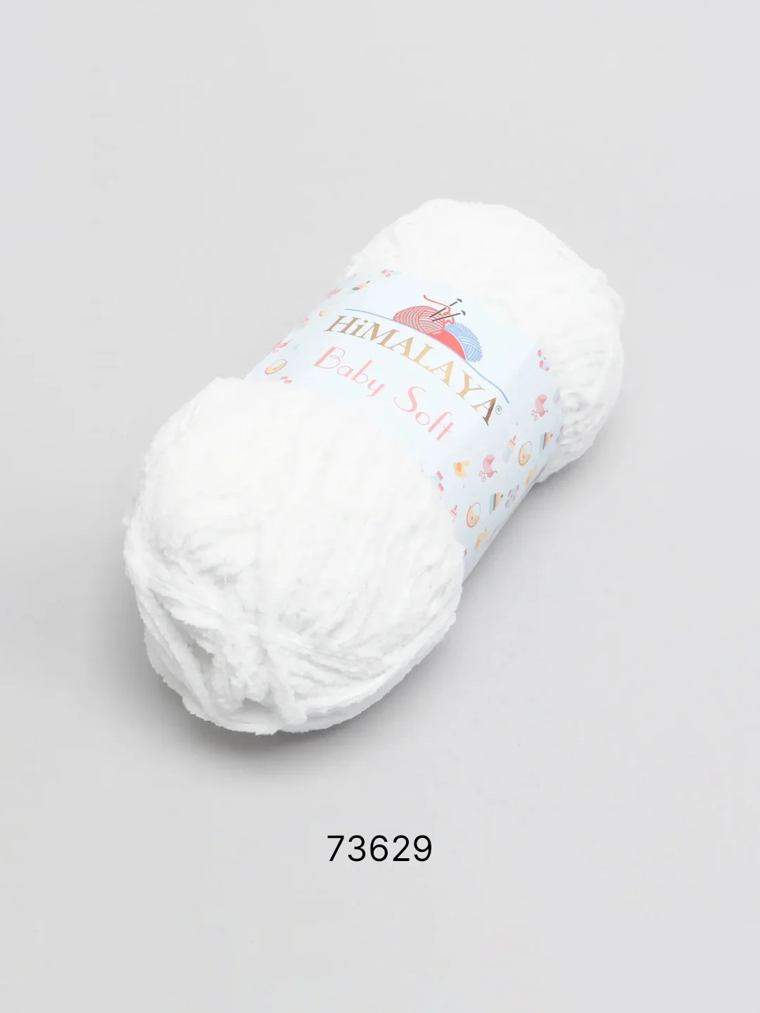 Белый пряжа плюшевая Himalaya "Baby Soft", 100% полиэстер, 115 м, 50 г