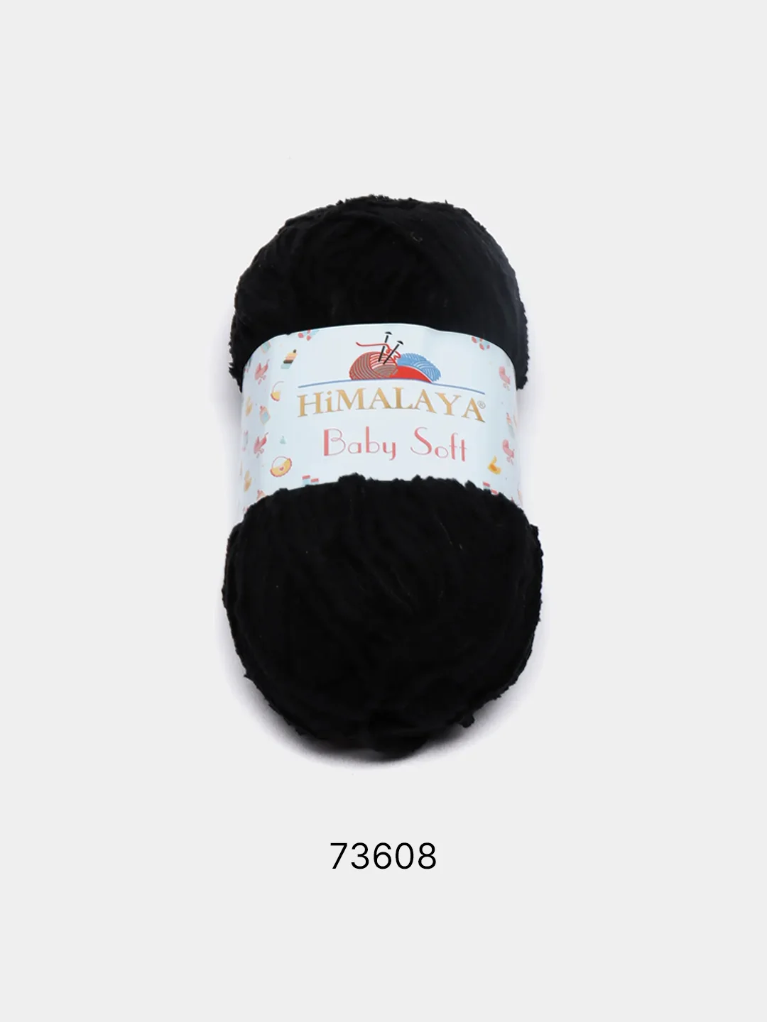 Черный пряжа плюшевая Himalaya "Baby Soft", 100% полиэстер, 115 м, 50 г