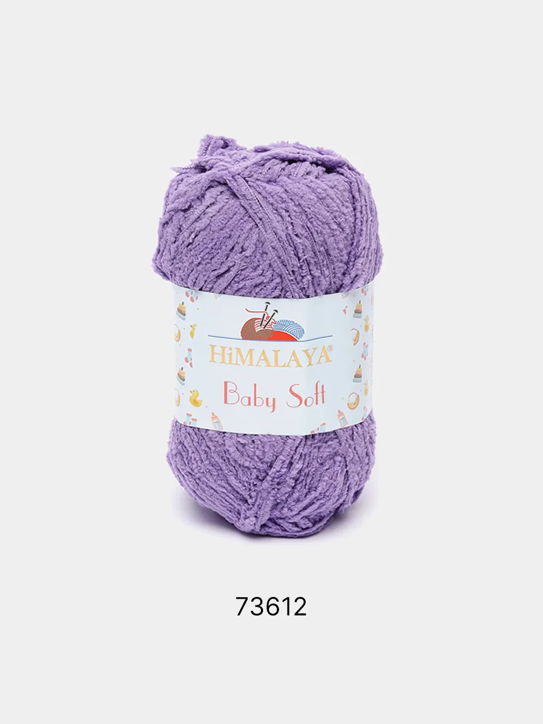 Фиолетовый пряжа плюшевая Himalaya "Baby Soft", 100% полиэстер, 115 м, 50 г