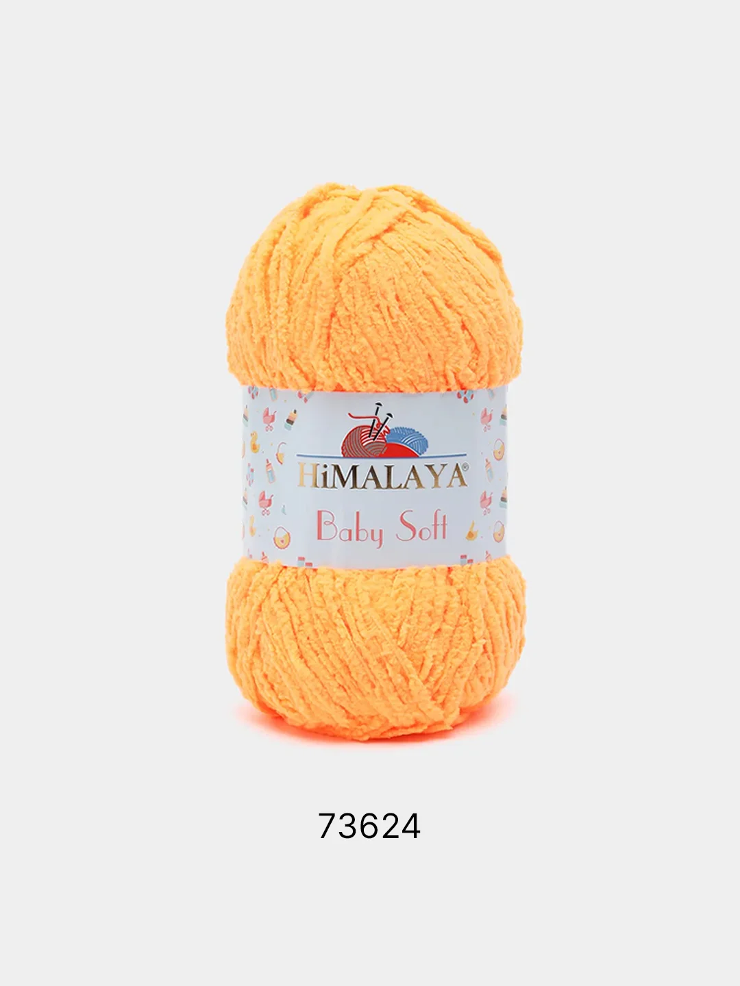 Оранжевый пряжа плюшевая Himalaya "Baby Soft", 100% полиэстер, 115 м, 50 г