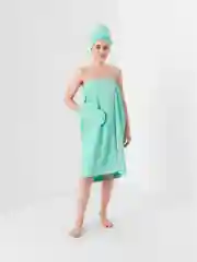 Мятный набор для бани и сауны, махровый, женский, 3 элемента, натуральный хлопок