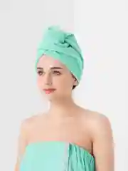 Мятный набор для бани и сауны, махровый, женский, 3 элемента, натуральный хлопок