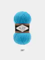 Голубой пряжа Alize Lanagold, комплект 2 штуки, 3 штуки, 49% шерсть, 51% акрил, 100 г, 240 м,Ч1