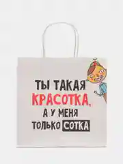 Мятный пакет подарочный новогодний с приколами, 22 х 22 х 11 см