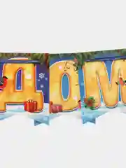 Зеленый гирлянда-растяжка "С Новым годом!"