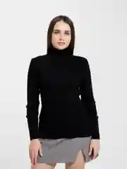 Черный водолазка женская, в рубчик