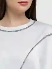 Свитшот оверсайз, с крупными швами , белый