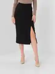 Черный юбка карандаш с разрезом