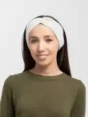 Белый вязаная повязка на голову