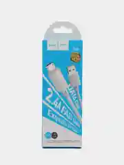 Белый кабель для зарядки Micro-USB, Type-C, Ligthtning USB до 3A Hoco X88 ПВХ 1м