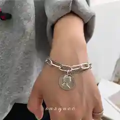 Серебряный браслет на руку женский, цепь на руку с кулоном, цепочка