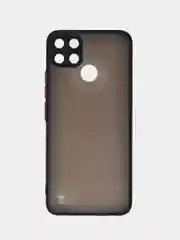 Черный чехол Realme C21Y / C25Y / Реалми C21Y / C25Y пластиковый, матовый, с цветными кнопками