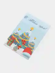 Горчичный мини-открытки новогодние, формат А7