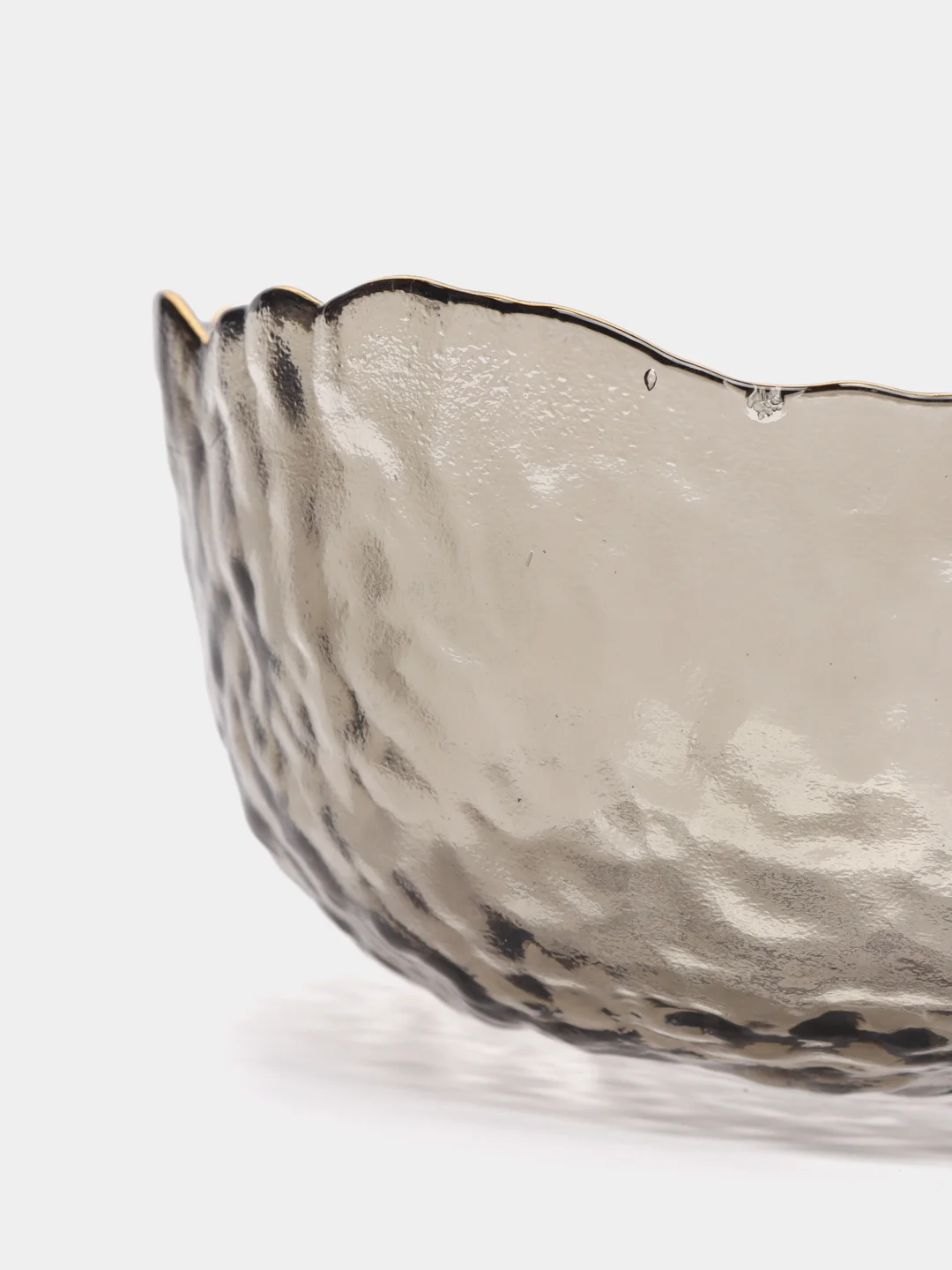 Салатник Lucky, серый, с золотой каймой, 13 x 6,5 см, 350 мл