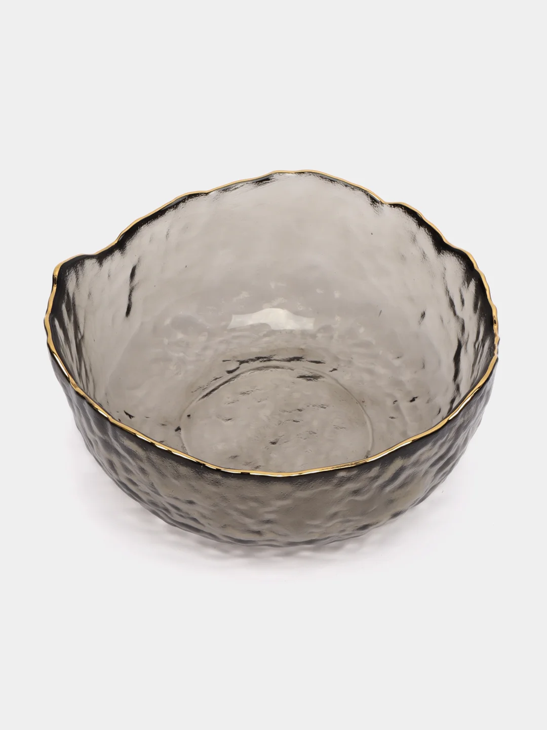 Салатник Lucky, серый, с золотой каймой, 13 x 6,5 см, 350 мл