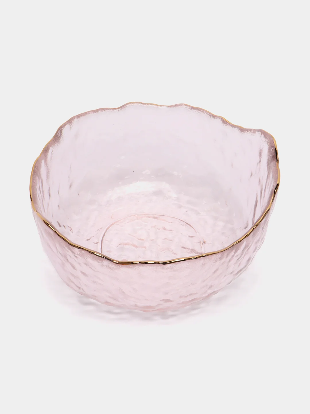 Салатник LUCKY, розовый с золотой каймой, 13 x 6,5 см, 350 мл