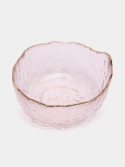 Салатник LUCKY, розовый с золотой каймой, 13 x 6,5 см, 350 мл