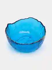 Салатник LUCKY, голубой с золотой каймой, 13 x 6,5 см, 350 мл