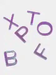 Фиолетовый декоративные стразы "Буквы"