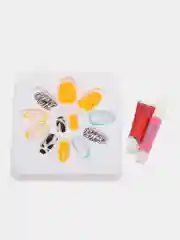 Желтый набор накладных ногтей для дизайна
