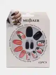 Кораллово-розовый набор накладных ногтей для дизайна
