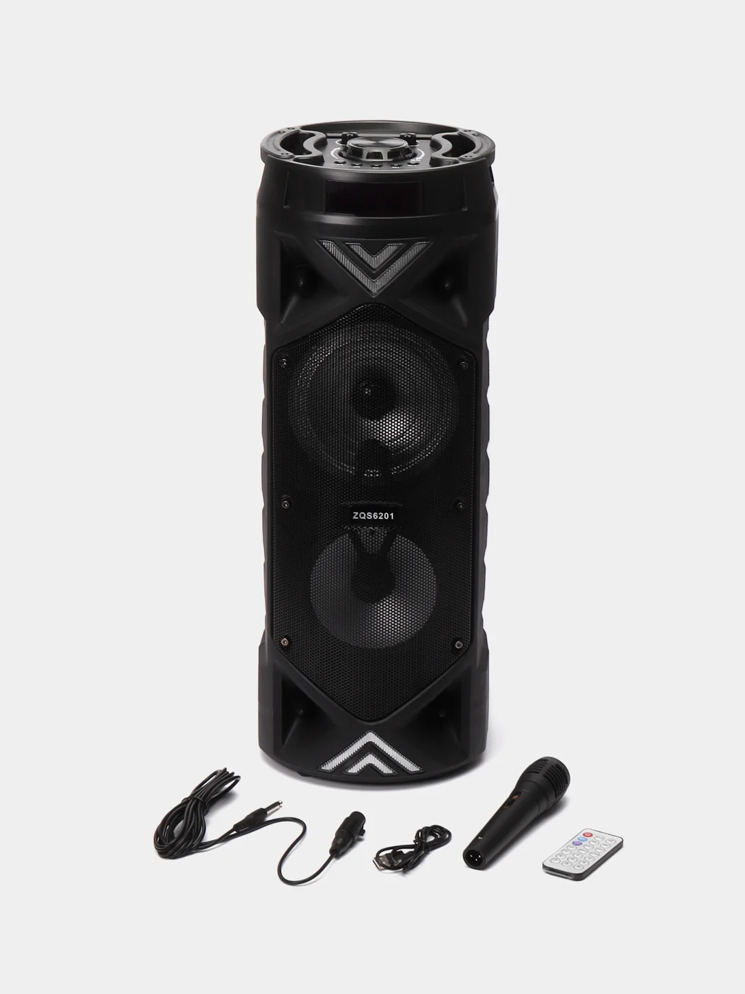 Черный беспроводная портативная музыкальная bluetooth колонка ZQS 6201/3 с подсветкой