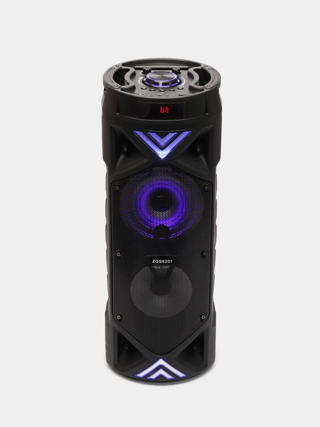 Черный беспроводная портативная музыкальная bluetooth колонка ZQS 6201/3 с подсветкой