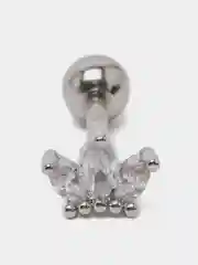 Бордовый микросерьга ( пирсинг ) "Silver" со стержнем из нержавеющей стали