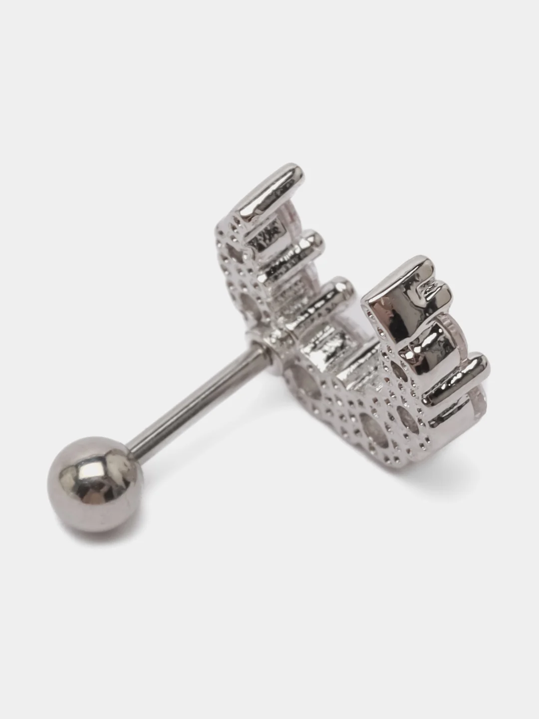 Алый микросерьга ( пирсинг ) "Silver" со стержнем из нержавеющей стали