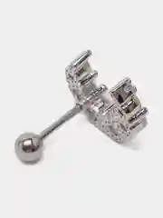 Алый микросерьга ( пирсинг ) "Silver" со стержнем из нержавеющей стали