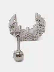 Алый микросерьга ( пирсинг ) "Silver" со стержнем из нержавеющей стали