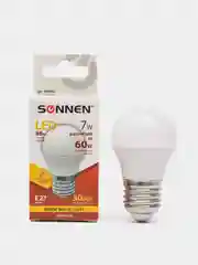Лампа светодиодная SONNEN, 7(60)Вт, цоколь E27, шар, тепл.белый, 30000ч, LED G45-7W-2700