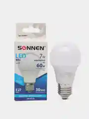 Лампа светодиодная Sonnen, 7(60) Вт, цоколь Е27, груша, нейтр .бел,30000ч, LED A55-7W-4000