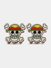 Серьги-пусеты по аниме "Большой Куш / One Piece", деревянные