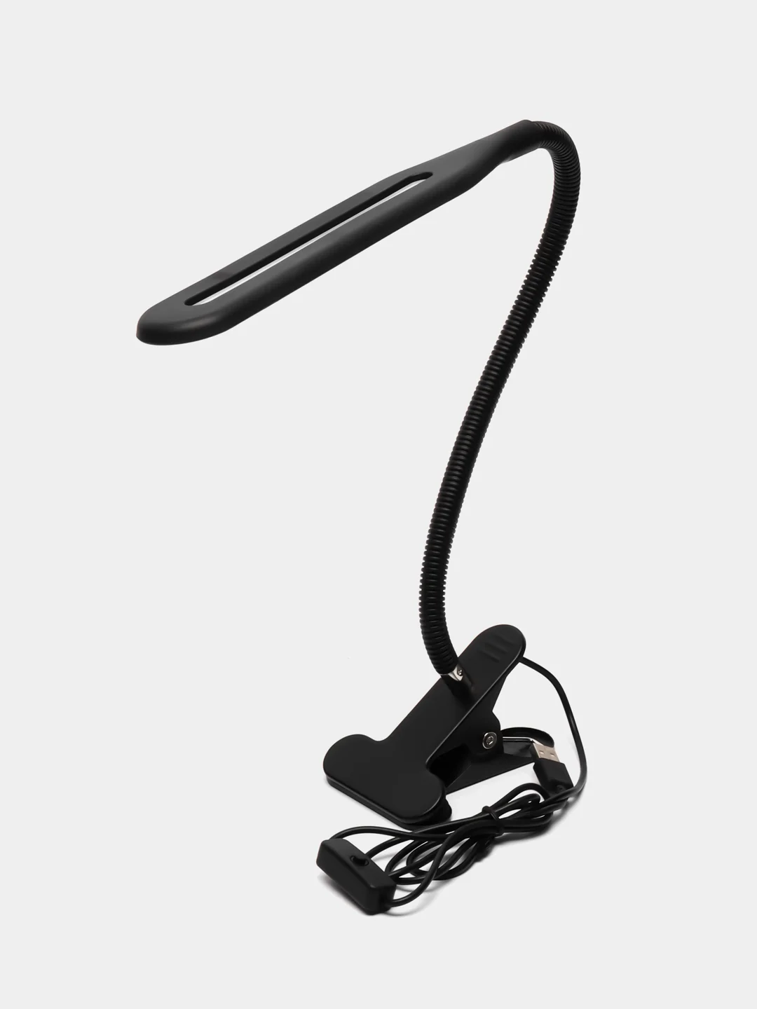 Черный светильник настольный на прищепке, офисный 24LED USB