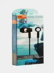 Черный наушники внутриканальные Magic Sound FaisON Q14, с микрофоном и кнопкой ответа