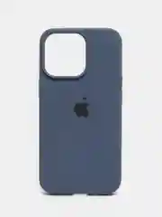 Синий меланж чехол Silicone Case для iPhone 13 / 14, Pro, Pro Max с закрытым низом
