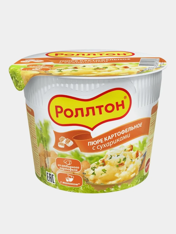 Пюре "Роллтон" б/п 40 г с сухариками 2шт