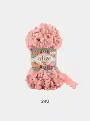 Тёмно-розовый пряжа Alize Puffy Fine, маленькие петельки, микрополиэстер, 100 г, 14 м
