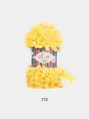 Желтый пряжа Alize Puffy Fine, маленькие петельки, микрополиэстер, 100 г, 14 м