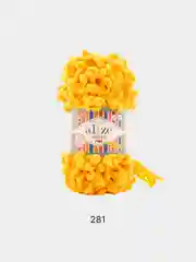 Светло-оранжевый пряжа Alize Puffy Fine, маленькие петельки, микрополиэстер, 100 г, 14 м